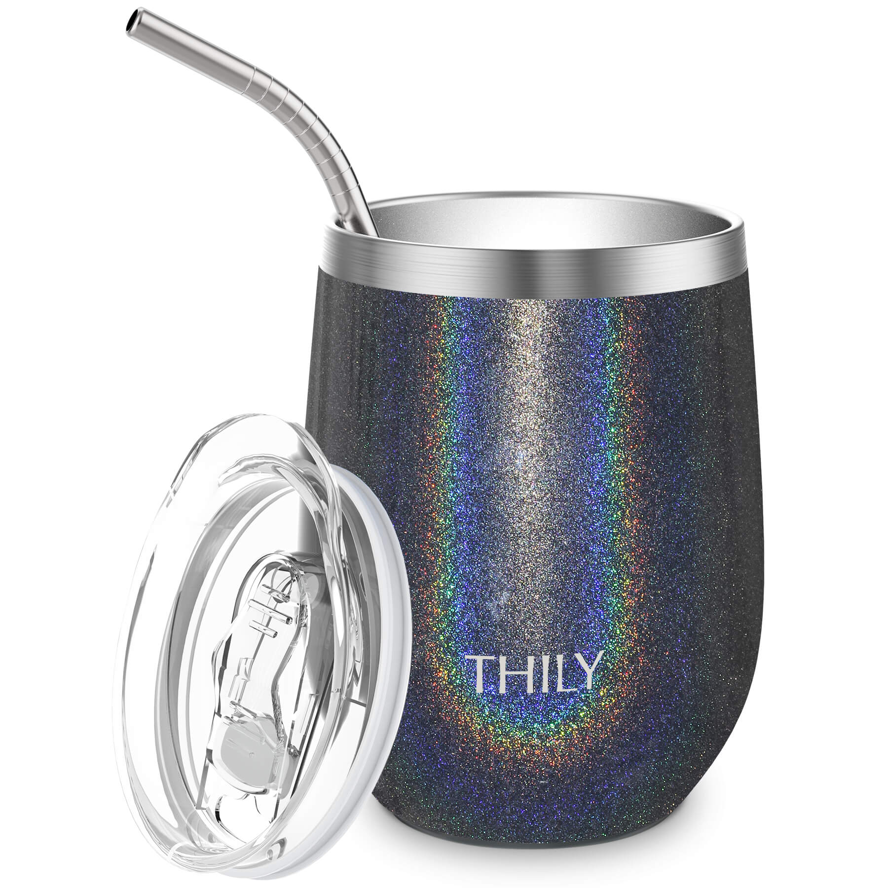 Glitter Gray Skinny Tumbler | Glitter Gray Tumbler | THILY by THILY