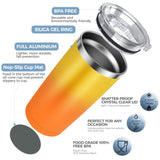 THILY Stainless Steel Vacuum Insulated Tumbler Travel Coffee Mug with Sliding Lids and Straw, Durable Powder Coated Cup, Non-slip Bottom, Great for Ice Drink, Beverage, Blood Orange