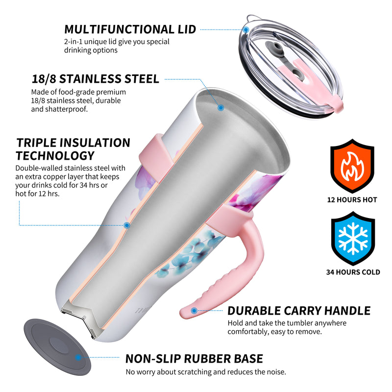 Reduce Stainless Steel Mug 34 oz Mug Tumbler pink see photos