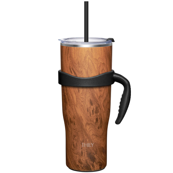 40 Oz Tumbler with Handle and Straw,Stainless Steel Mug with Leak Proof  Screw Se