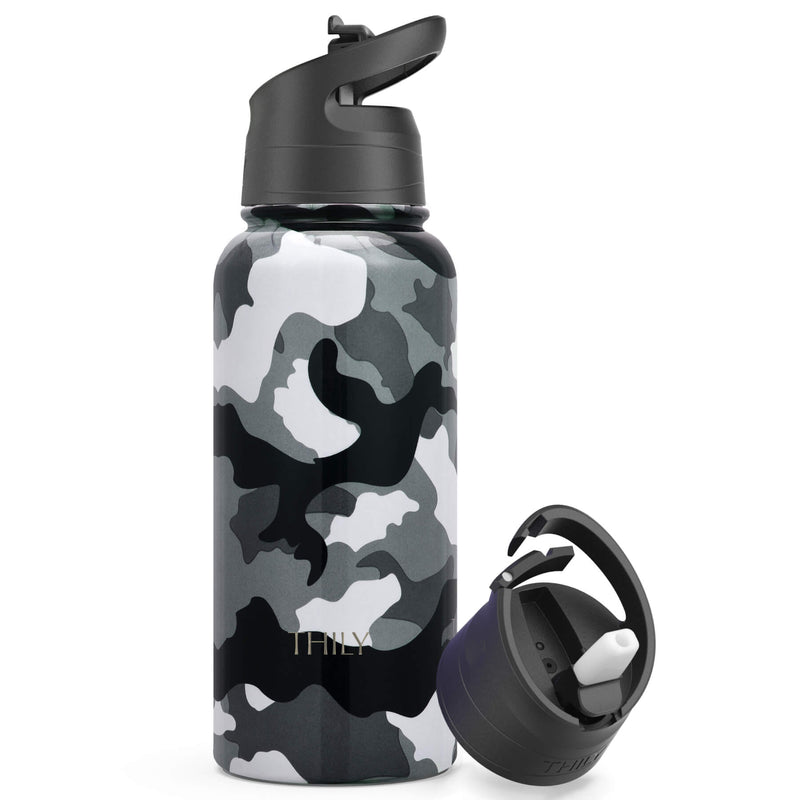 THILY 12 oz Wine Tumbler and 32 oz Water Bottle, Camo