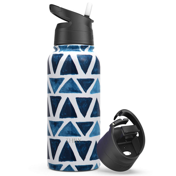 WATER BOTTLE | 32 OZ| BLUE TRIANGLE - THILY
