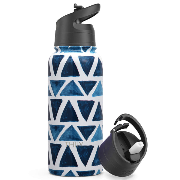WATER BOTTLE | 32 OZ| BLUE TRIANGLE - THILY