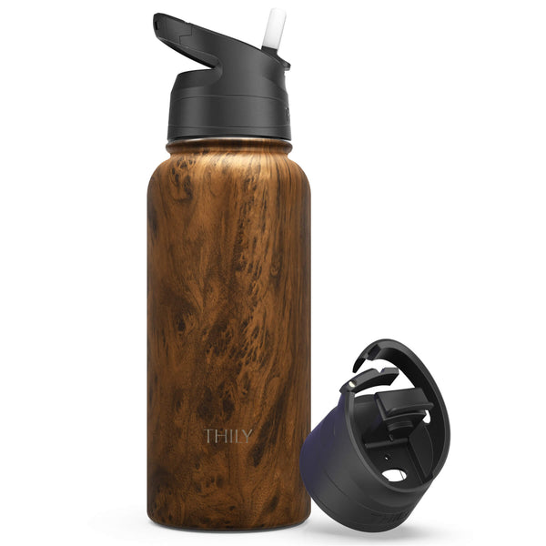 Mother's Day Engraved 22oz Metal Water Bottle with Wooden Lid