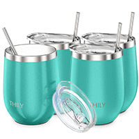 Wine Tumbler丨FAMILY SET 4 PACK丨Teal - THILY