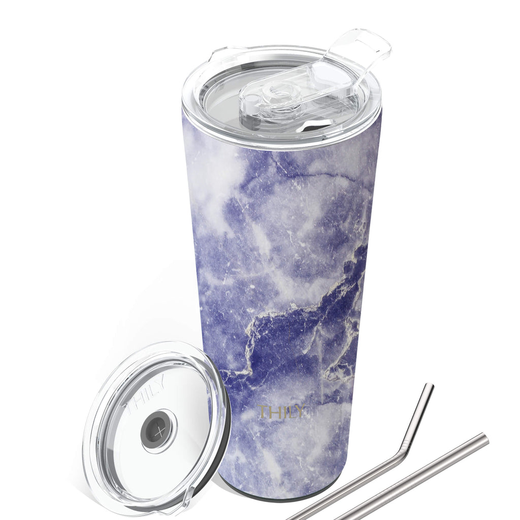 White Marble 40oz Insulated Tumbler