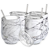 Wine Tumbler丨FAMILY SET 4 PACK丨White Marble - THILY