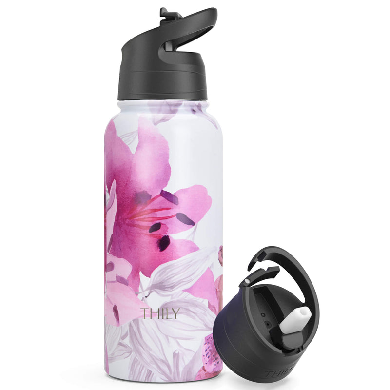 Water Bottle | 32 Oz| Lotus Flower by THILY