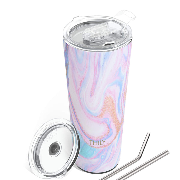 Travel Tumbler | 26 oz | Pink Ripple - THILY