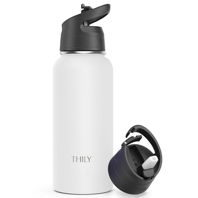 THILY 40 oz Insulated Tumbler with Handle - Stainless Steel Triple