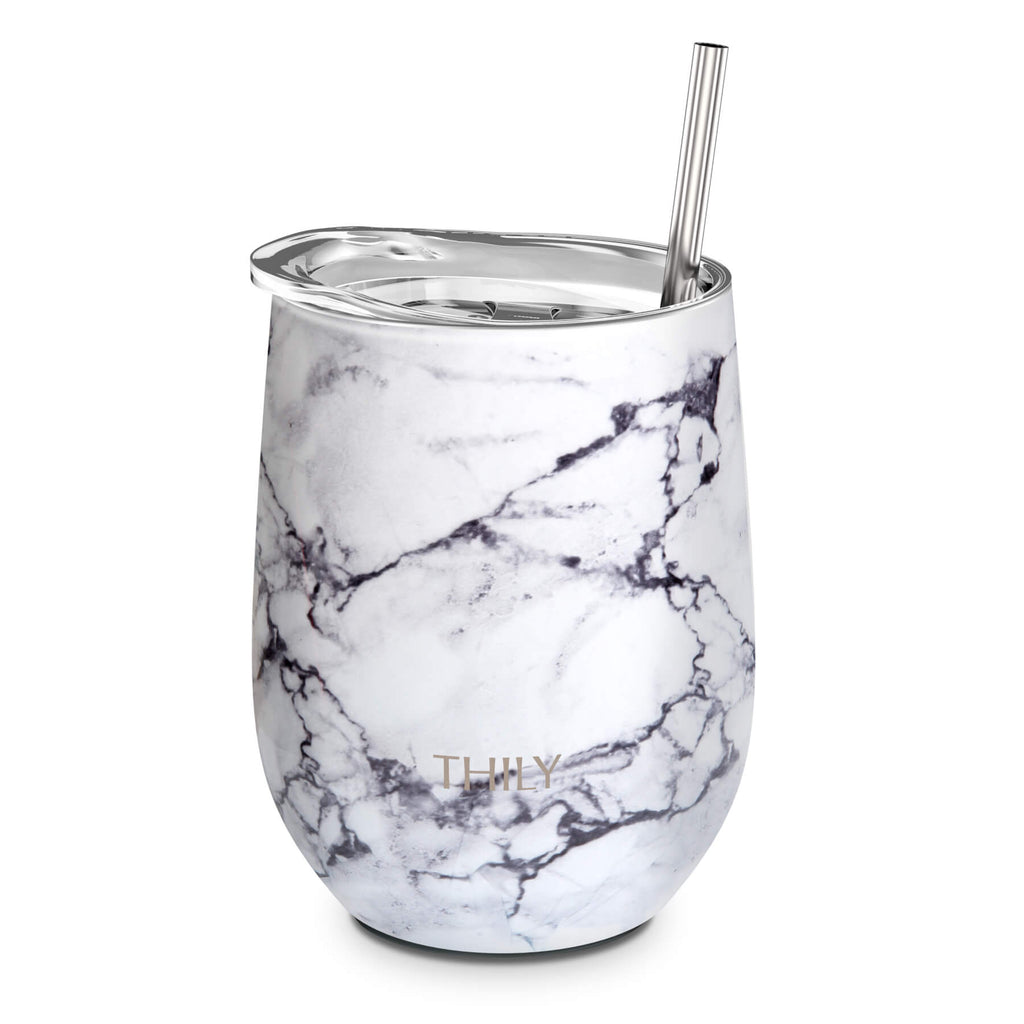 THILY Wine Tumbler - Gold Marble by THILY