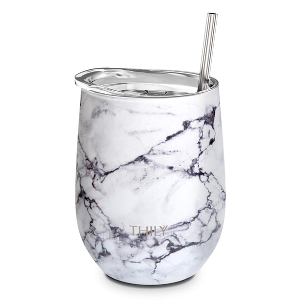 Wine Tumbler - White Marble - THILY